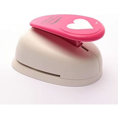 Creative Labs Craft Paper Punch Heart 7,9 x 8 cm Circle Cutter for Crafting and Card Making, White/Pink Creative Labs Craft Paper Punch Heart 7,9 x 8 cm Circle Cutter for Crafting and Card Making, White/Pink