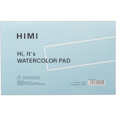 HIMI Paper Pad Watercolour, 14 x 21.6 cm 5.5 x 8.5, 300g, 20 Sheets, Glued Blue, Art, Watercolour Painting, Drawing, Sketching, Artist Supplies, Colouring, Professional, Beginners, Art Set Supplies HIMI Paper Pad Watercolour, 14 x 21.6 cm 5.5 x 8.5, 300g, 20 Sheets, Glued Blue, Art, Watercolour Painting, Drawing, Sketching, Artist Supplies, Colouring, Professional, Beginners, Art Set Supplies
