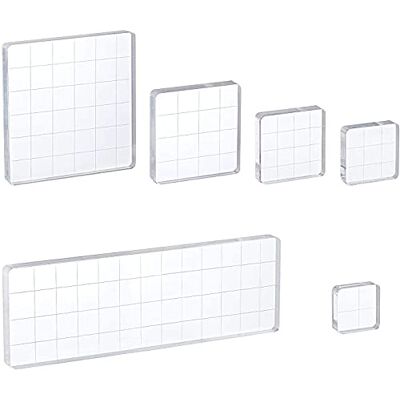 Whaline 6 Pieces Acrylic Stamp Block Clear Stamping Tools Set with Grid Lines for Scrapbooking Crafts Card Making, Assorted Sizes Whaline 6 Pieces Acrylic Stamp Block Clear Stamping Tools Set with Grid Lines for Scrapbooking Crafts Card Making, Assorted Sizes