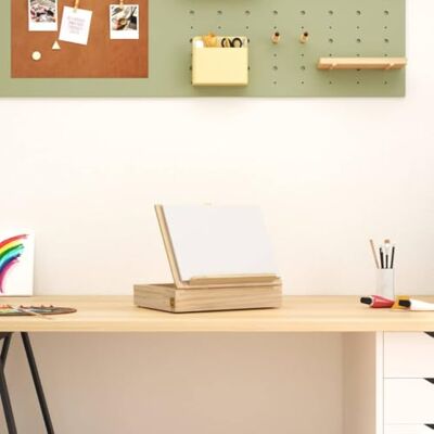 Runheo Solid Pine Table Easel with Drawer 33.5 x 25.5 x 7 cm, Angle Adjustable, Wooden Easel for Painting, Drawing Material Handy, for Atelier Home School Runheo Solid Pine Table Easel with Drawer 33.5 x 25.5 x 7 cm, Angle Adjustable, Wooden Easel for Painting, Drawing Material Handy, for Atelier Home School