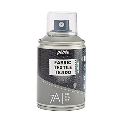 PEBEO Pébéo Fabric Paint Spray for Textiles 7A Natural and synthetic fabrics Water-based Solvent-free Permanent Fabric Dye Machine-Washable Paint for textile design,Light grey,100 ml (Pack of 1) PEBEO Pébéo Fabric Paint Spray for Textiles 7A Natural and synthetic fabrics Water-based Solvent-free Permanent Fabric Dye Machine-Washable Paint for textile design,Light grey,100 ml (Pack of 1)