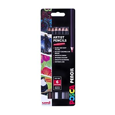 Posca KPE-200 Oil and Wax Colouring Pencils. Premium Tough Nib for Arts and Crafts. Multi Surface Use On Wood, Fabric, Paper, Cardboard, & Canvas. Perfect for Creative Drawing. Set of 6 Dusk Colours Posca KPE-200 Oil and Wax Colouring Pencils. Premium Tough Nib for Arts and Crafts. Multi Surface Use On Wood, Fabric, Paper, Cardboard, & Canvas. Perfect for Creative Drawing. Set of 6 Dusk Colours