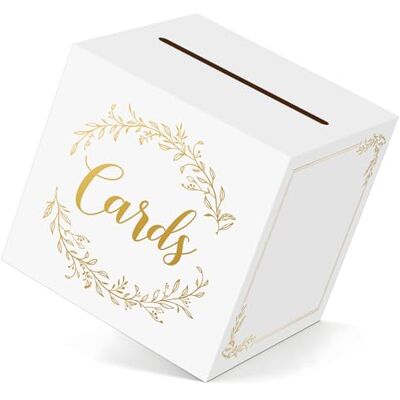 DOORIO Wedding Card Box, White Kraft Money Box for Reception Decoration DOORIO Wedding Card Box, White Kraft Money Box for Reception Decoration