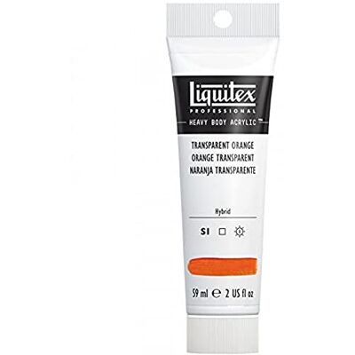Liquitex 1045035 Professional Heavy Body Acrylic Paint in Artist Quality with Excellent Light Fastness in Butter Consistency, 59 ml Tube Transparent Orange Liquitex 1045035 Professional Heavy Body Acrylic Paint in Artist Quality with Excellent Light Fastness in Butter Consistency, 59 ml Tube Transparent Orange