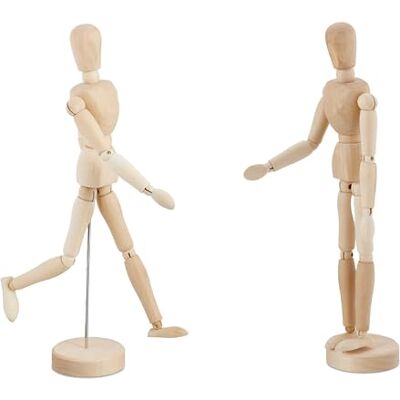 Relaxdays Mannequins Set - 2 Natural Proportions Art Figures Relaxdays Mannequins Set - 2 Natural Proportions Art Figures