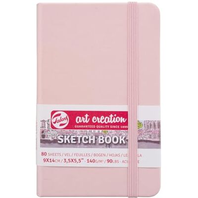 Talens Art Creation Sketchbook 9x14cm Pastel Pink 80 Sheets 140g Acid-Free Paper Ideal for Pencil Ink Charcoal Acrylics Talens Art Creation Sketchbook 9x14cm Pastel Pink 80 Sheets 140g Acid-Free Paper Ideal for Pencil Ink Charcoal Acrylics