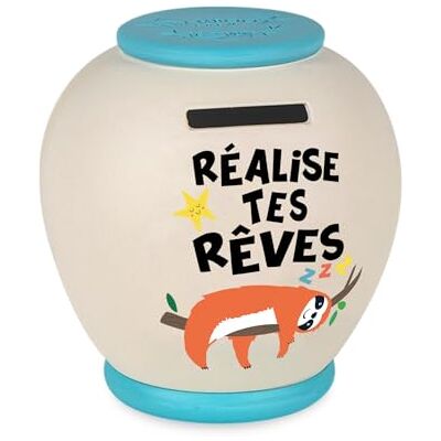 Crash Cagnotte Money Box, Bamboo, Multicolored, L Crash Cagnotte Money Box, Bamboo, Multicolored, L