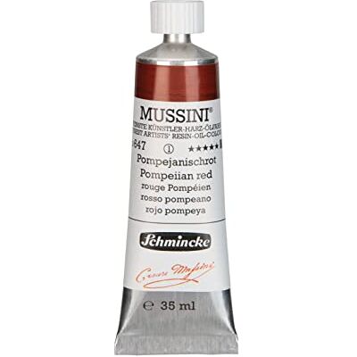 Schmincke MUSSINI®, 10647009, finest artist resin oil paints, Pompeian red, tube 35 ml, brilliant, highly pigmented, oil painting, resin oil paint, professional quality Schmincke MUSSINI®, 10647009, finest artist resin oil paints, Pompeian red, tube 35 ml, brilliant, highly pigmented, oil painting, resin oil paint, professional quality