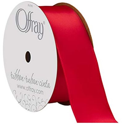 Berwick Contessa Single Face Satin Wired Edge Ribbon, Polyester, Red Berwick Contessa Single Face Satin Wired Edge Ribbon, Polyester, Red