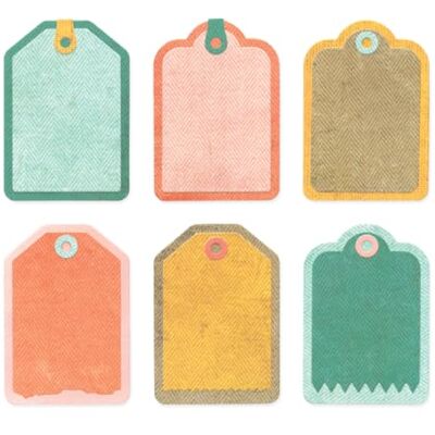 Sizzix Thinlits Die Set, Snap and Swap Mini Tags by 49 and Market, 14 Metal Cutting Dies Sizzix Thinlits Die Set, Snap and Swap Mini Tags by 49 and Market, 14 Metal Cutting Dies