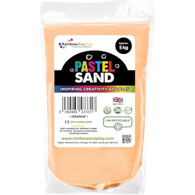 Rainbow Eco Play Pastel Coloured Sand, Art & Crafts, Eco-Friendly Safe 5kg Rainbow Eco Play Pastel Coloured Sand, Art & Crafts, Eco-Friendly Safe 5kg