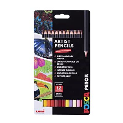 Posca Oil-Based Artist Pencils Mixset 1, Spectrum 12-pack - Colored Pencils Posca Oil-Based Artist Pencils Mixset 1, Spectrum 12-pack - Colored Pencils