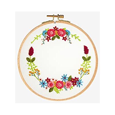 DMC Embroidery Kit - Floral Crown - White - Embroidery Kit DMC Embroidery Kit - Floral Crown - White - Embroidery Kit