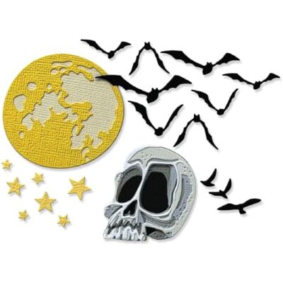 Sizzix Thinlits Die Set, Vault Moonlight Scare by Tim Holtz, 25 Cutting Dies Sizzix Thinlits Die Set, Vault Moonlight Scare by Tim Holtz, 25 Cutting Dies