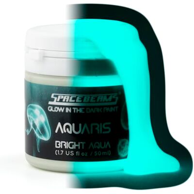 SpaceBeams Aquaris Glow in the Dark Paint (50ml) Bright Aqua Glow (Light Blue/Turquoise), Non-Toxic, Water Based SpaceBeams Aquaris Glow in the Dark Paint (50ml) Bright Aqua Glow (Light Blue/Turquoise), Non-Toxic, Water Based