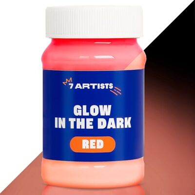7 Artists Glow in the Dark Paint Red 100 ml – Fluorescent Acrylic Paint with Luminous & UV Effect Waterproof After Drying for Glow Art, Crafts & Decorations 7 Artists Glow in the Dark Paint Red 100 ml – Fluorescent Acrylic Paint with Luminous & UV Effect Waterproof After Drying for Glow Art, Crafts & Decorations
