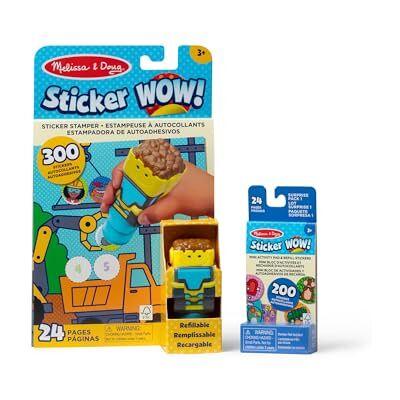 Melissa & Doug Sticker WOW Stamper & Activity Pad − Bulldozer Book & Travel Toys for Children Age 3+ Melissa & Doug Sticker WOW Stamper & Activity Pad − Bulldozer Book & Travel Toys for Children Age 3+