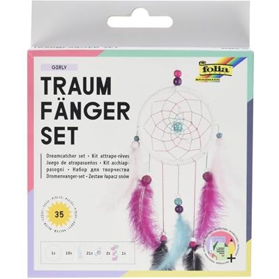 Folia Girly 23819 Dream Catcher Craft Set for Creating a Beautiful Dream Catcher in Modern Pastel Colours Folia Girly 23819 Dream Catcher Craft Set for Creating a Beautiful Dream Catcher in Modern Pastel Colours