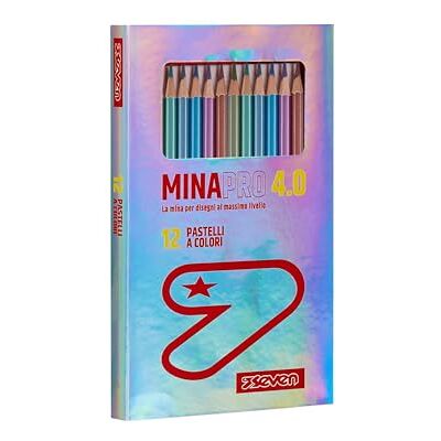Seven Minapro 4.0 School Crayons, Box of 12 pieces, Large Lead, Contents: 12 Pencils 6 Metallic Colours, Children and Youth Seven Minapro 4.0 School Crayons, Box of 12 pieces, Large Lead, Contents: 12 Pencils 6 Metallic Colours, Children and Youth