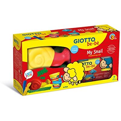 GIOTTO be-bè Kids Snail Modelling Dough Set 7 Pieces, Dough & Tools, Assorted Colours, For Home & Schools GIOTTO be-bè Kids Snail Modelling Dough Set 7 Pieces, Dough & Tools, Assorted Colours, For Home & Schools