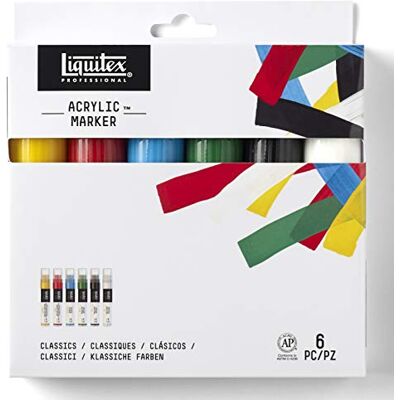Liquitex Paint Marker set, 8-15 mm wide nib, set of 6 Liquitex Paint Marker set, 8-15 mm wide nib, set of 6