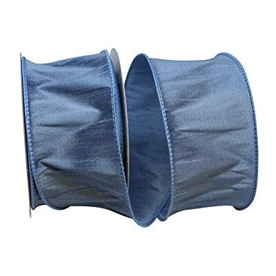 Reliant Ribbon Corp Reliant Ribbon Dupioni Supreme Wired Edge Ribbon, 2-1/2 Inch X 10 Yards, French Blue Reliant Ribbon Corp Reliant Ribbon Dupioni Supreme Wired Edge Ribbon, 2-1/2 Inch X 10 Yards, French Blue
