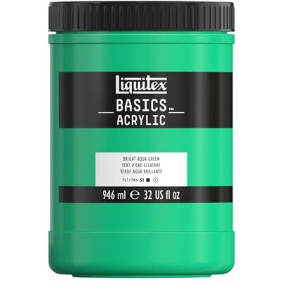 Liquitex Basics Acrylic Paint, Bright Aqua Green, 946 ml Pot Liquitex Basics Acrylic Paint, Bright Aqua Green, 946 ml Pot