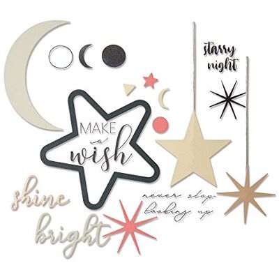 Sizzix Framelits Die Set 9PK w/Stamps 664480 Make a Wish by Sophie Guilar, One Size Sizzix Framelits Die Set 9PK w/Stamps 664480 Make a Wish by Sophie Guilar, One Size