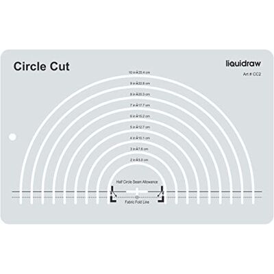 Liquidraw Circle Cut Quilting Ruler Acrylic Template for Fashion Design & Quilting Cut Circles from 2" to 10" Transparent Acrylic Durable Craft Tool for Fabric, Patterns & Creative Projects Liquidraw Circle Cut Quilting Ruler Acrylic Template for Fashion Design & Quilting Cut Circles from 2" to 10" Transparent Acrylic Durable Craft Tool for Fabric, Patterns & Creative Projects