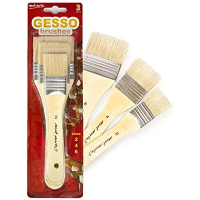 MONT MARTE Paint Brush Set for Gesso – 3 Bristle Brushes in Sizes 2, 4 and 6 – Flat Brushes – Ideal Brush Set for Gesso, Acrylics, Oil Paints, Watercolours MONT MARTE Paint Brush Set for Gesso – 3 Bristle Brushes in Sizes 2, 4 and 6 – Flat Brushes – Ideal Brush Set for Gesso, Acrylics, Oil Paints, Watercolours