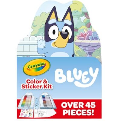 CRAYOLA Bluey Art Kit for Kids (45pcs), Bluey Coloring Book Pages & Stickers for Kids, Arts & Crafts Set, Toys for Girls & Boys, Gift, 4+ CRAYOLA Bluey Art Kit for Kids (45pcs), Bluey Coloring Book Pages & Stickers for Kids, Arts & Crafts Set, Toys for Girls & Boys, Gift, 4+