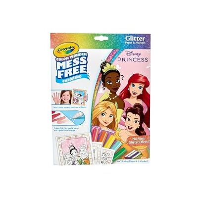 CRAYOLA Color Wonder Disney Princess Glitter Coloring Pages & Mess Free Markers, Coloring Set, Gift for Toddlers 3 & Up CRAYOLA Color Wonder Disney Princess Glitter Coloring Pages & Mess Free Markers, Coloring Set, Gift for Toddlers 3 & Up