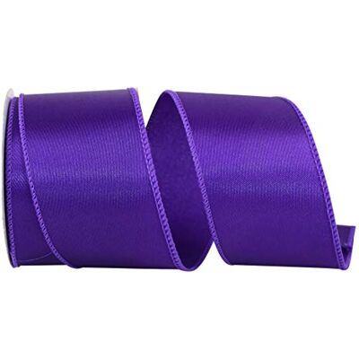 Reliant Ribbon Corp Reliant Ribbon 92575W-064-40F Satin Value Wired Edge Ribbon, 2-1/2 Inch X 10 Yards, Purple Reliant Ribbon Corp Reliant Ribbon 92575W-064-40F Satin Value Wired Edge Ribbon, 2-1/2 Inch X 10 Yards, Purple