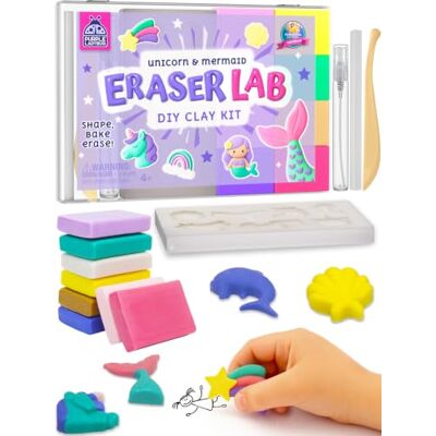 PURPLE LADYBUG Eraser Lab Mermaid & Unicorn Design Eraser Making Kit for Kids 4-12 PURPLE LADYBUG Eraser Lab Mermaid & Unicorn Design Eraser Making Kit for Kids 4-12