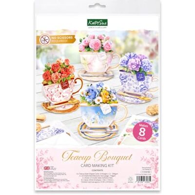 Katy Sue Teacup Bouquet Card Making Kit – Make 8 Freestanding Floral Teacup Easel Cards. Contains Shaped Cards, Die-Cut Decoupage, Adhesive Foam Pads, Envelopes & Instructions for Card Making Supplies Katy Sue Teacup Bouquet Card Making Kit – Make 8 Freestanding Floral Teacup Easel Cards. Contains Shaped Cards, Die-Cut Decoupage, Adhesive Foam Pads, Envelopes & Instructions for Card Making Supplies