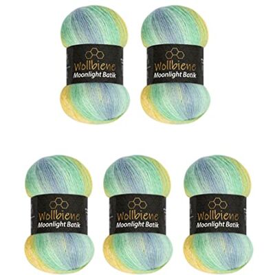 Wollbiene Moonlight Glitter Batik Simli Knitting Wool 500g 5x100g for Knitting and Crocheting 20% Wool, Metallic, Turkish, Gradient, Glitter (3070 Yellow Turquoise Blue) Wollbiene Moonlight Glitter Batik Simli Knitting Wool 500g 5x100g for Knitting and Crocheting 20% Wool, Metallic, Turkish, Gradient, Glitter (3070 Yellow Turquoise Blue)