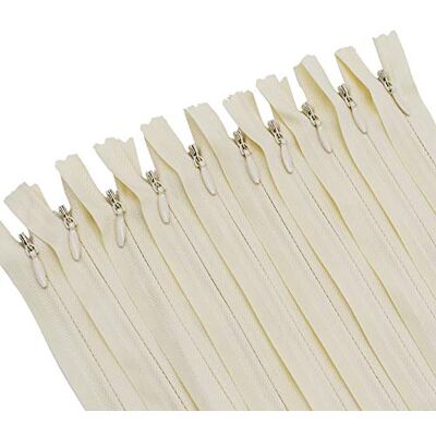 LE-stone 20Inch 40Pcs Invisible Zippers Nylon Coil Zipper for DIY Craft Tailor Sewing Crafts Accessories (Beige) LE-stone 20Inch 40Pcs Invisible Zippers Nylon Coil Zipper for DIY Craft Tailor Sewing Crafts Accessories (Beige)