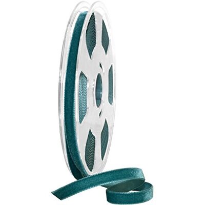 Morex Ribbon, Nylon, 3/8 inch by 11 Yards, Teal, Item 01210/10-654 Nylvalour Velvet, 3/8" x 11 Yd Morex Ribbon, Nylon, 3/8 inch by 11 Yards, Teal, Item 01210/10-654 Nylvalour Velvet, 3/8" x 11 Yd