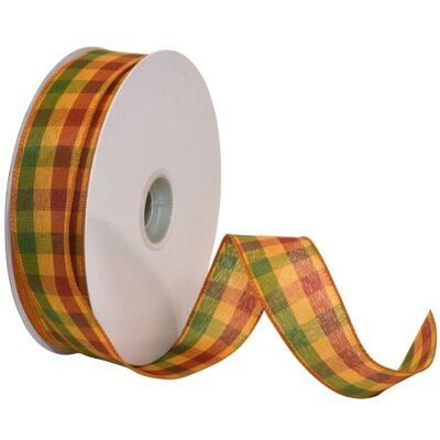 Morex Autumn Hayride Plaid Wired Fabric Ribbon, Harvest Gold, 1-1/2 in x 50-Yd,7392.40/50-636 Morex Autumn Hayride Plaid Wired Fabric Ribbon, Harvest Gold, 1-1/2 in x 50-Yd,7392.40/50-636