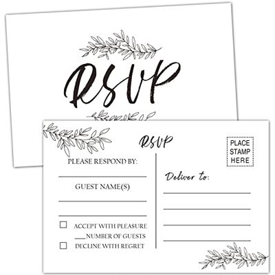 EKSPLODI 50 RSVP Cards Response Cards for Wedding, Rehearsal Dinner, Baby & Bridal Showers, Birthdays, Engagements & Bachelorette Parties EKSPLODI 50 RSVP Cards Response Cards for Wedding, Rehearsal Dinner, Baby & Bridal Showers, Birthdays, Engagements & Bachelorette Parties