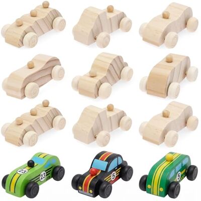 Bpyhebe 12 Pcs Unpainted Wooden Cars Kit, DIY Paint Your Own Solid Wood Toy Vehicles, Arts and Crafts Mini Craft Cars with Moving Wheels for Kids, Nursery Activities, and Birthday Party Favours Bpyhebe 12 Pcs Unpainted Wooden Cars Kit, DIY Paint Your Own Solid Wood Toy Vehicles, Arts and Crafts Mini Craft Cars with Moving Wheels for Kids, Nursery Activities, and Birthday Party Favours
