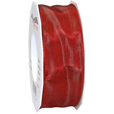 PRÄSENT Lyon Wired Taffeta Ribbon Vermillion 40 mm Width, 25 m Length PRÄSENT Lyon Wired Taffeta Ribbon Vermillion 40 mm Width, 25 m Length