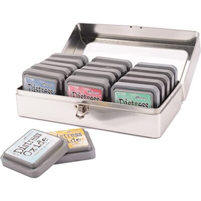 Ranger Tim Holtz Distress Ink PAD TIN, Grey, One Size Ranger Tim Holtz Distress Ink PAD TIN, Grey, One Size
