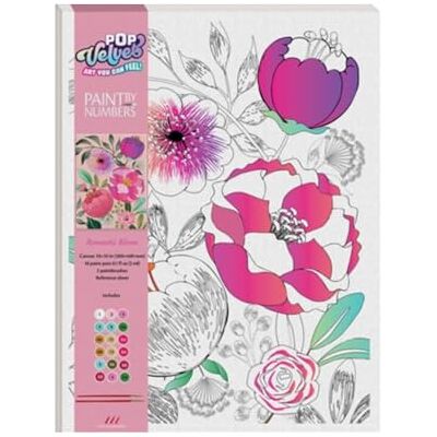 Hinkler Pop Velvet Paint by Numbers Canvas Romantic Bloom Hinkler Pop Velvet Paint by Numbers Canvas Romantic Bloom