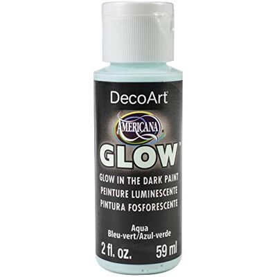 DecoArt Americana Glow in The Dark Paint 2oz-Aqua DecoArt Americana Glow in The Dark Paint 2oz-Aqua