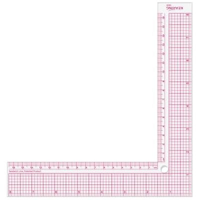 KEARING 8" Plastic L-Square Ruler Clear Sewing Ruler for Pattern Making Clear L-shaped right angle ruler for dressmaking and fashion design. Non-rub sandwich line scale for sewing patterns. KEARING 8" Plastic L-Square Ruler Clear Sewing Ruler for Pattern Making Clear L-shaped right angle ruler for dressmaking and fashion design. Non-rub sandwich line scale for sewing patterns.