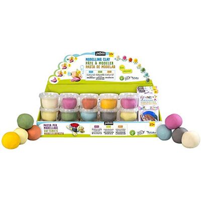 PEBEO Display Modelling Clay 45 pots 100g + 20 bioplastic Accessories Bags, Multi-Colour, 45 x 36 x 28 cm PEBEO Display Modelling Clay 45 pots 100g + 20 bioplastic Accessories Bags, Multi-Colour, 45 x 36 x 28 cm