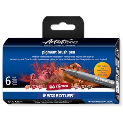 Staedtler Model 371c6-7 Red & Brown Felt Pen - Felt Pen Staedtler Model 371c6-7 Red & Brown Felt Pen - Felt Pen