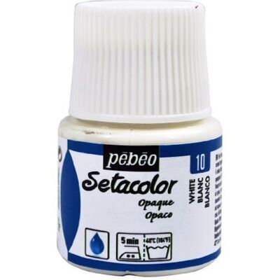 Pebeo Setacolor Fabric Paint 45ml Bottles Opaque Colour Range NEW (White) Pebeo Setacolor Fabric Paint 45ml Bottles Opaque Colour Range NEW (White)