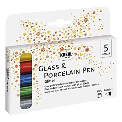 KREUL Hobby Line 16350 Porcelain Pen Glitter Set of 5 KREUL Hobby Line 16350 Porcelain Pen Glitter Set of 5